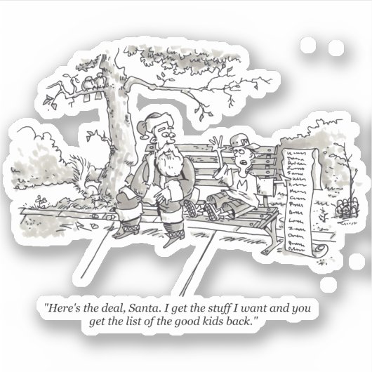 Autocollant de contour père Noël Bad Bad Kid (Devant)