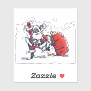 Autocollant de contour Père Noël en colère