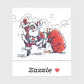 Autocollant de contour Père Noël en colère (Feuille)