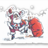 Autocollant de contour Père Noël en colère (Devant)