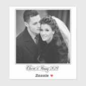 Autocollant de contour photo de mariage personnali (Feuille)