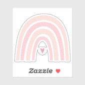 Autocollant de contours arc-en-ciel rose Boho (Feuille)