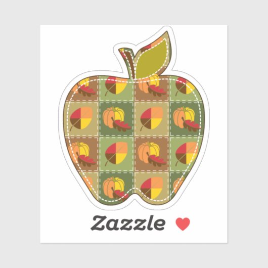 Autocollant de contours de surface d'automne (Feuille)