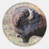 Autocollant de cookie Buffalo Chip avec texte pers (Devant)