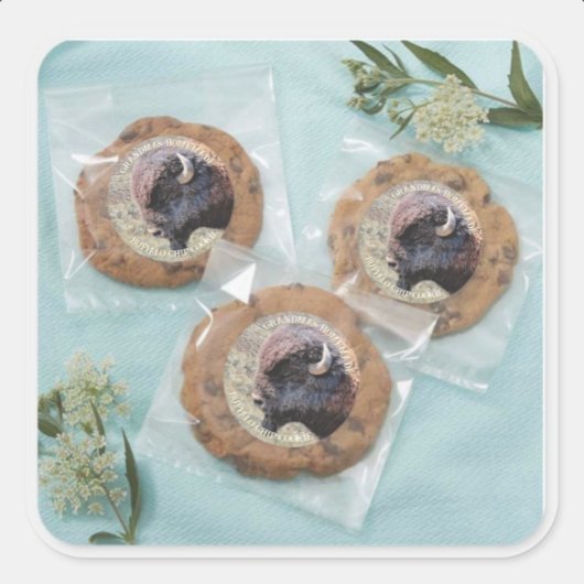 Autocollant de cookie Buffalo Chip avec texte pers