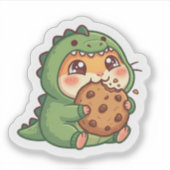 Autocollant de cookie de hamster dinosaure Kawaii (Devant)