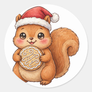 Autocollant de cookie de Noël avec un chapeau de P