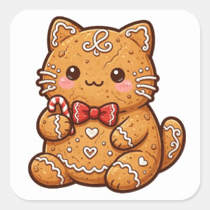 Autocollant de cookie de Noël en pain d'épices cha