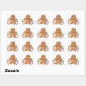 Autocollant de cookie de Noël Gingerbread Buddy (Feuille)