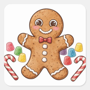 Autocollant de cookie de Noël Gingerbread Buddy