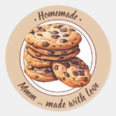 Autocollant de cookies d'aquarelle texte personnal (Devant)