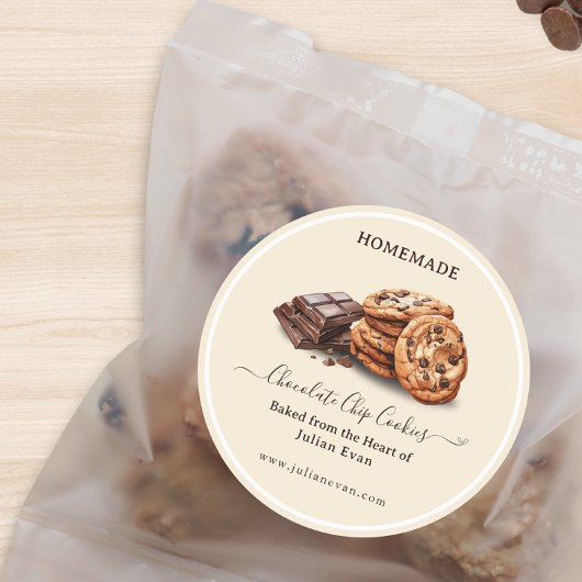 Autocollant de cookies faits maison au chocolat, a