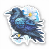 Autocollant de corbeau gothique mystique - Oiseau  (Recto)