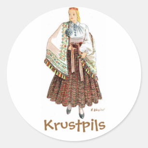 Autocollant de costume letton (Krustpils)