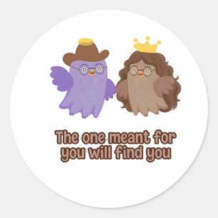 Autocollant de couple de hiboux mignon -