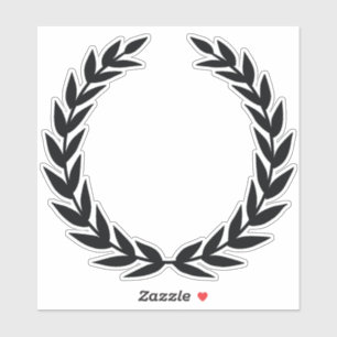 Autocollant de couronne de laurier noir