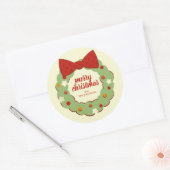 Autocollant de couronne de Noël rétro (Enveloppe)