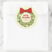 Autocollant de couronne de Noël rétro (Sac)
