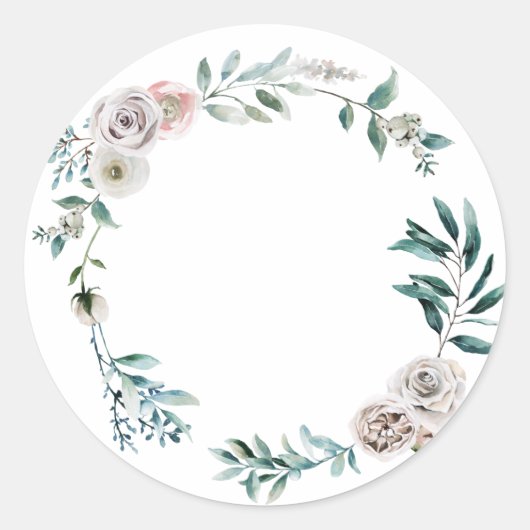 Autocollant de couronne de roses pour les fêtes d' (Devant)