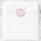 Autocollant de couronne florale à monogramme (Sac)