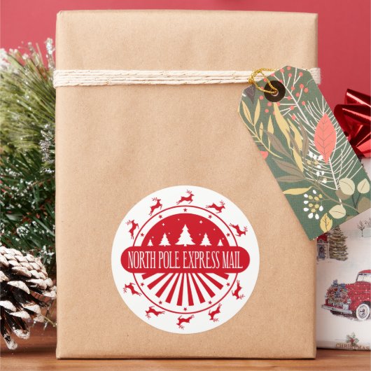 Autocollant de courrier du pôle Nord de Noël (vacances)
