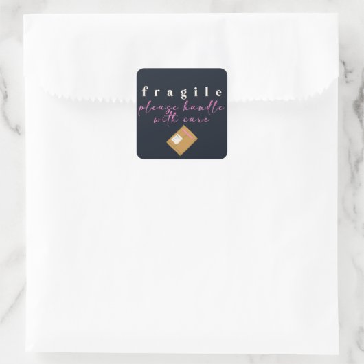 Autocollant de courrier heureux fragile (Sac)