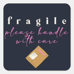 Autocollant de courrier heureux fragile