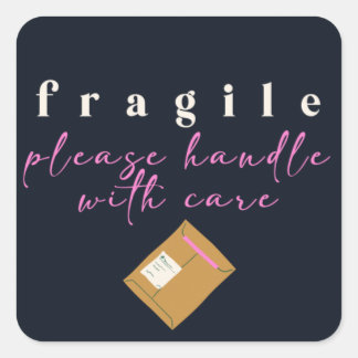 Autocollant de courrier heureux fragile
