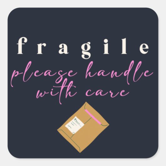 Autocollant de courrier heureux fragile (Devant)