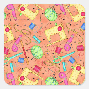 Autocollant de couture orange de notions