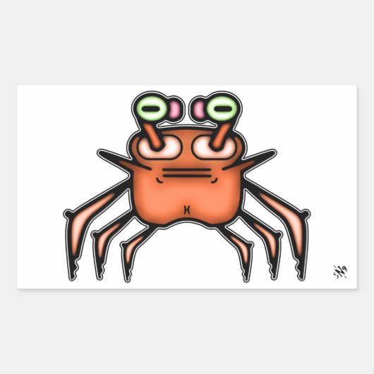 Autocollant de crabe grincheux drôle (Devant)