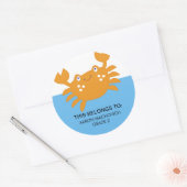 Autocollant de crabe orange / étiquette de plaque (Enveloppe)