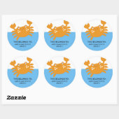Autocollant de crabe orange / étiquette de plaque (Feuille)
