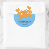 Autocollant de crabe orange / étiquette de plaque (Sac)