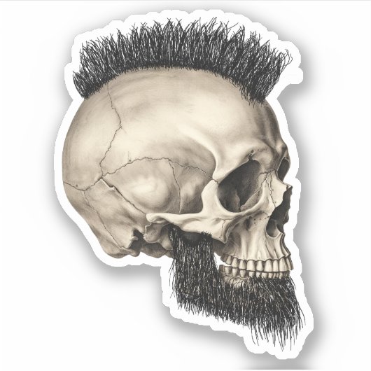 Autocollant de crâne coupé (Devant)