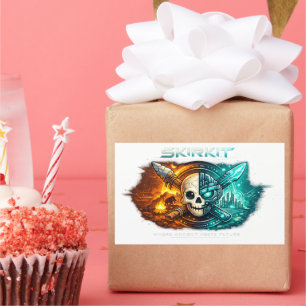 Autocollant de crâne cyber ancien ou futur   Feu t