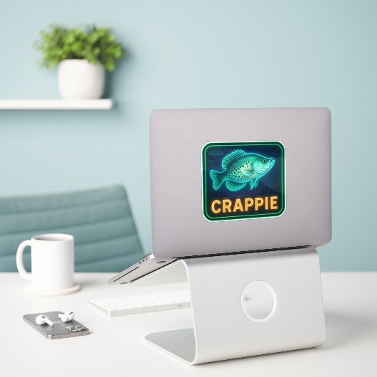 Autocollant de CRAPPIE néon (Ordinateur portable sur le bureau)