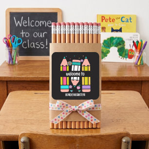 Autocollant de crayon de maternelle coloré dessin