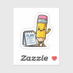 autocollant de crayon mignon, motivation pour étud
