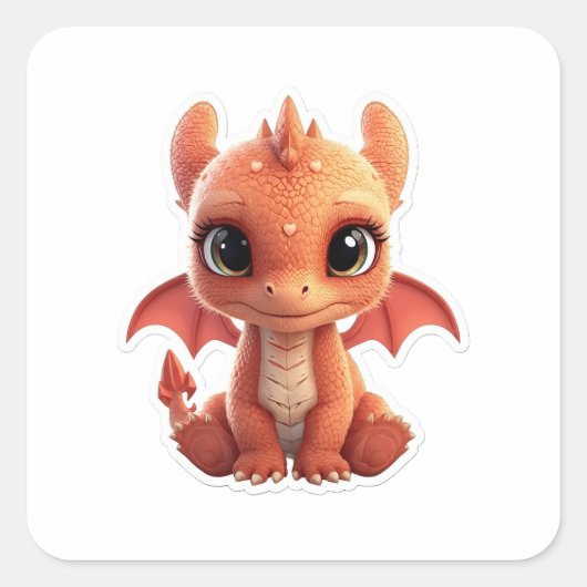 Autocollant de créature de fantasy bébé dragon 3D  (Devant)