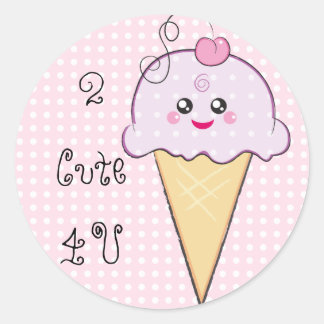 Autocollant de crème glacée Kawaii