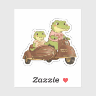 Autocollant de crocodiles vintage sur scooter