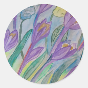 Autocollant de crocus de printemps Abstrait