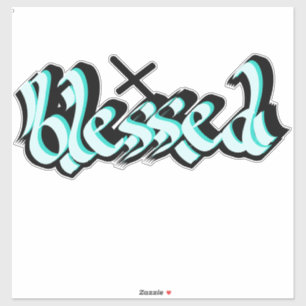 Autocollant de croix de calligraphie de lettrage d