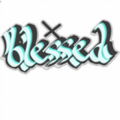 Autocollant de croix de calligraphie de lettrage d (Devant)