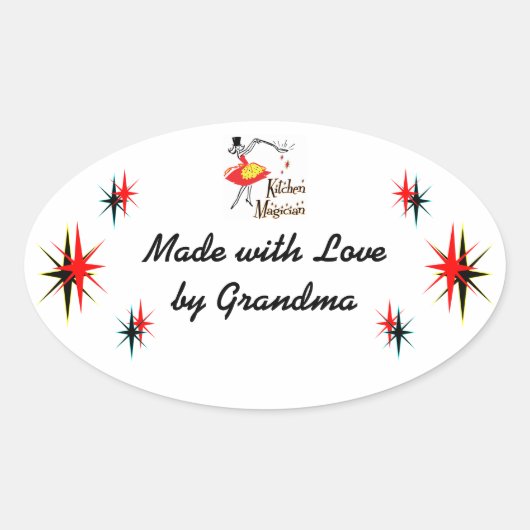 Autocollant de Cuisine rétro personnalisé (Devant)