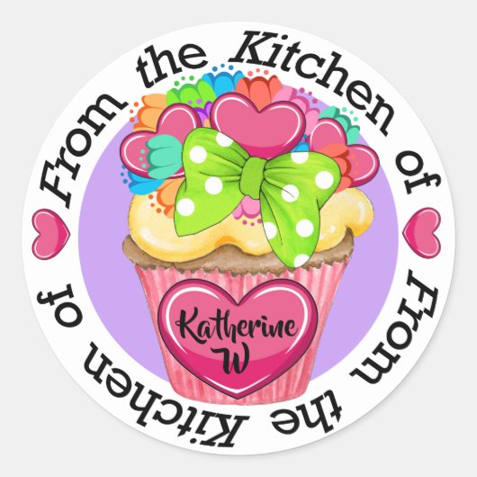 Autocollant de cuisine Valentine Cupcake (Devant)