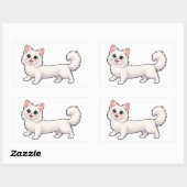 Autocollant de dachshund de chat blanc mignon – Co (Feuille)
