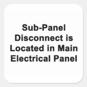 Autocollant de déconnexion du sous-panneau situé d (Devant)
