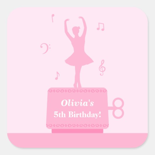 Autocollant de décoration d'anniversaire de fille (Devant)